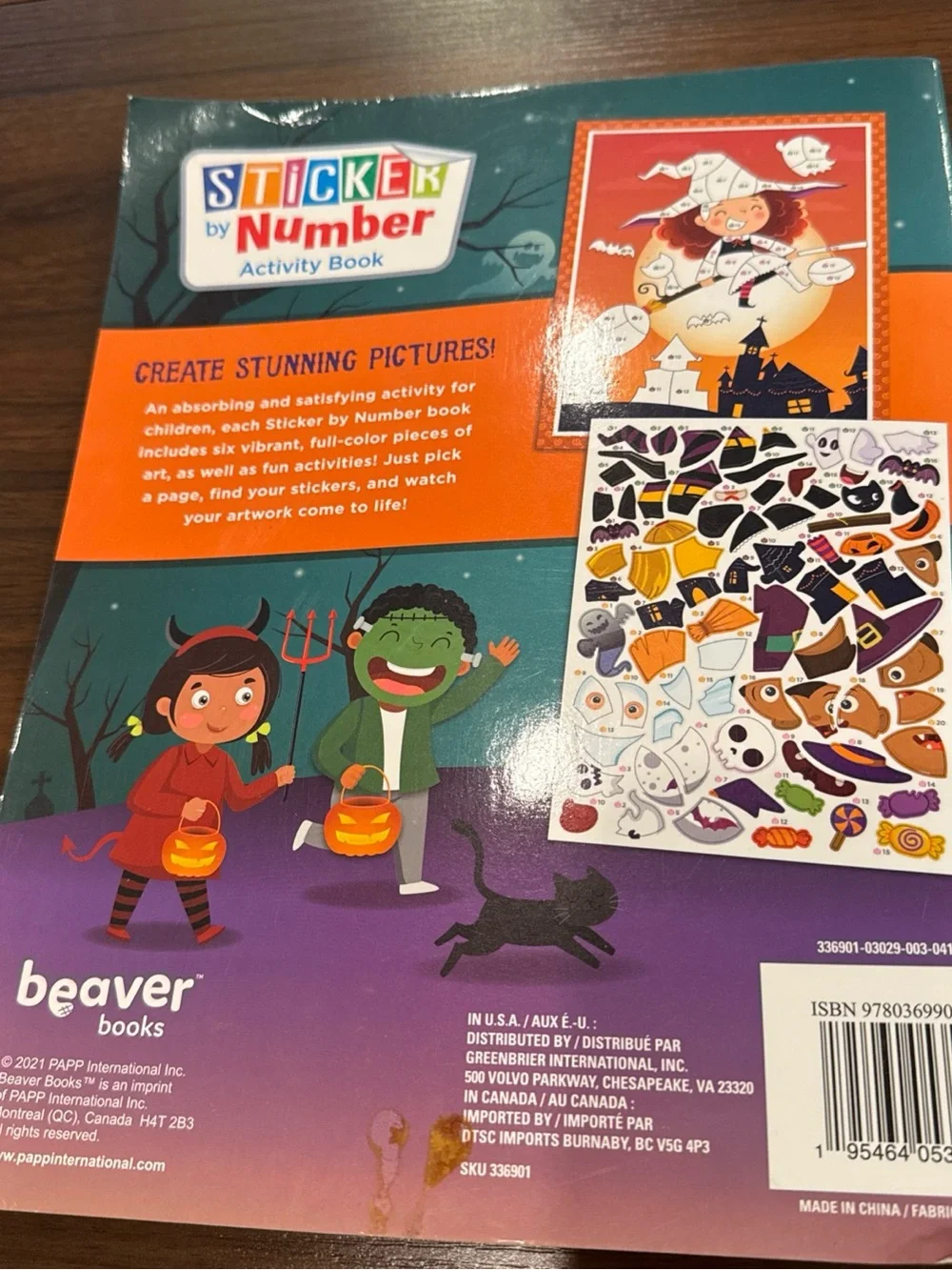 Trick or Treat Halloween Sticker by Number Activity Book Over 150 Stickers! NEW